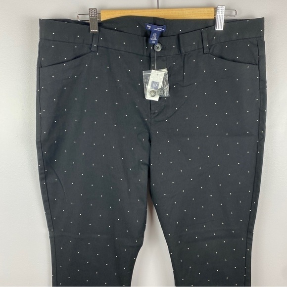 GAP Black White Polka Dot Slim City Pants Size 16 NWT - Picture 3 of 12